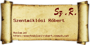 Szentmiklósi Róbert névjegykártya