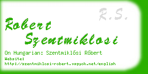 robert szentmiklosi business card
