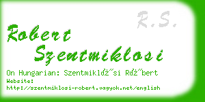 robert szentmiklosi business card